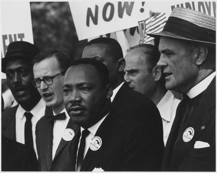Martin Luther King Jr. during March on Washington D.C before delievering his "I Have a Dream" speech