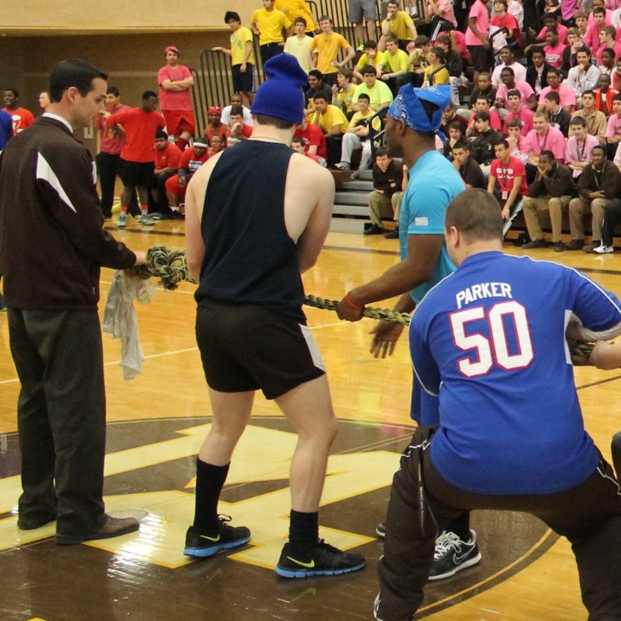 Seniors battle the Juniors in Tug of War to see whos the toughest at last years Just Because Games.