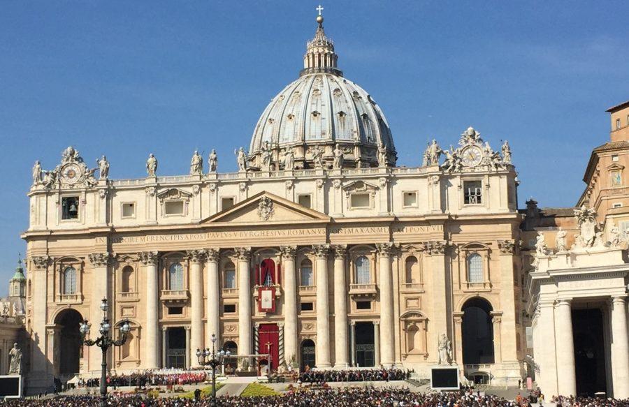 The Caravan was present for Easter Sunday Mass at Saint Peters Basilica (photo by Conor Langs) 