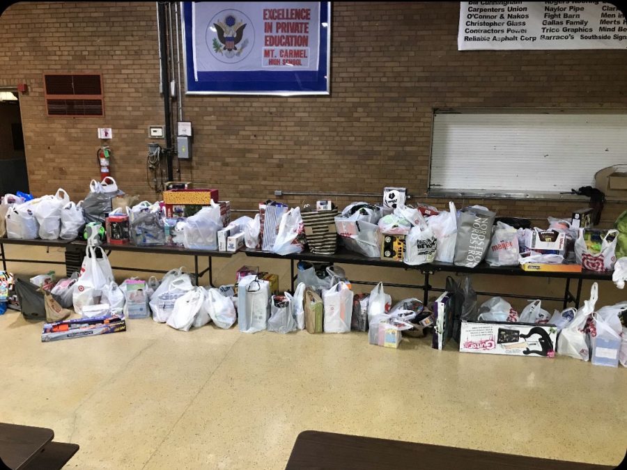 Nearly 750 toys were donated by students and faculty in the annual Advent Action toy drive.  (Photo credit:  Matt Martinez)