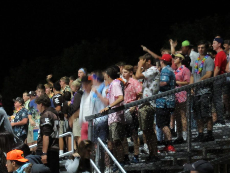 The Caravan fan section was packed for the Homecoming victory over Loyola Academy on Friday, September 20.