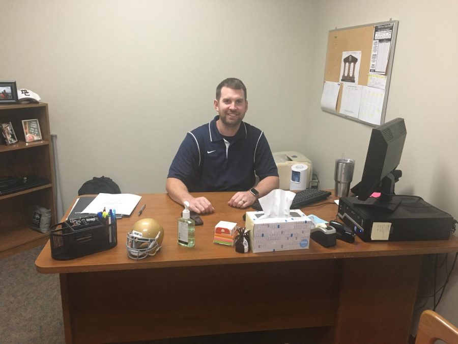 School counselor Mr. Bill Heaney splits his time between the counseling office (pictured above) and the Resource Center.