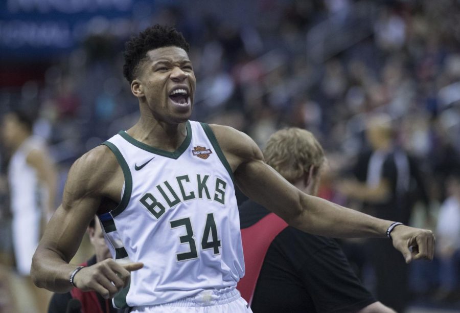 Giannis Antetokounmpo before the game against the Washington Wizards on January 15th, 2018.