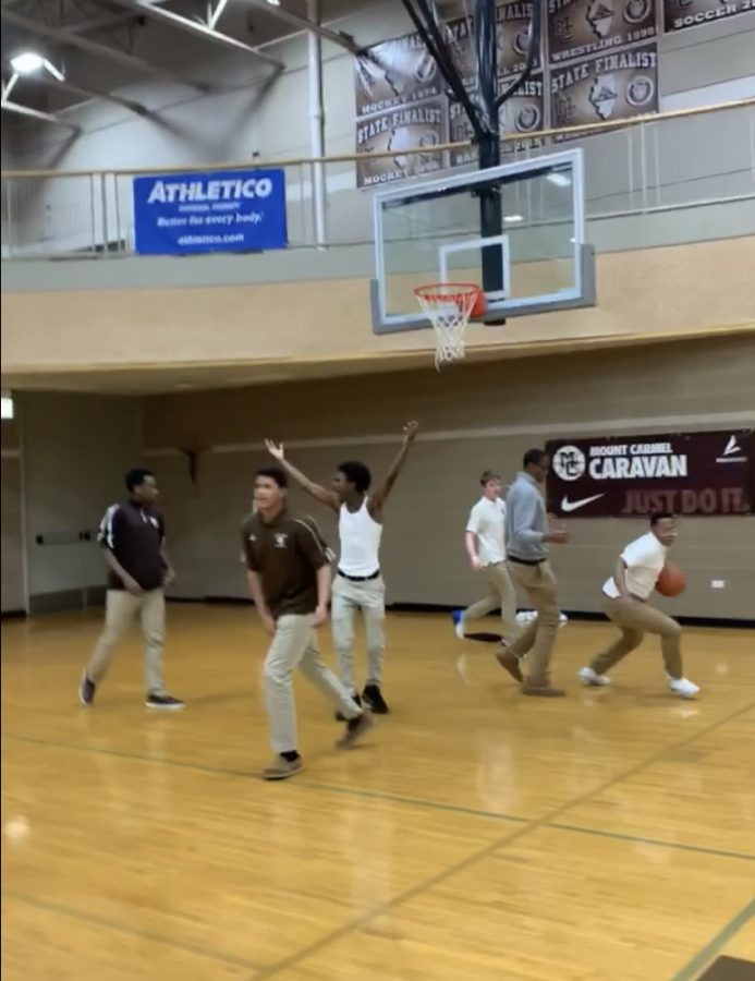  In a photo from last years (pre-COVID-19) intramural basketball tournament, then junior Colby Murray expresses frustration over a missed foul.