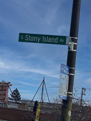 Stony Island Avenue street sign on the corner of 86th