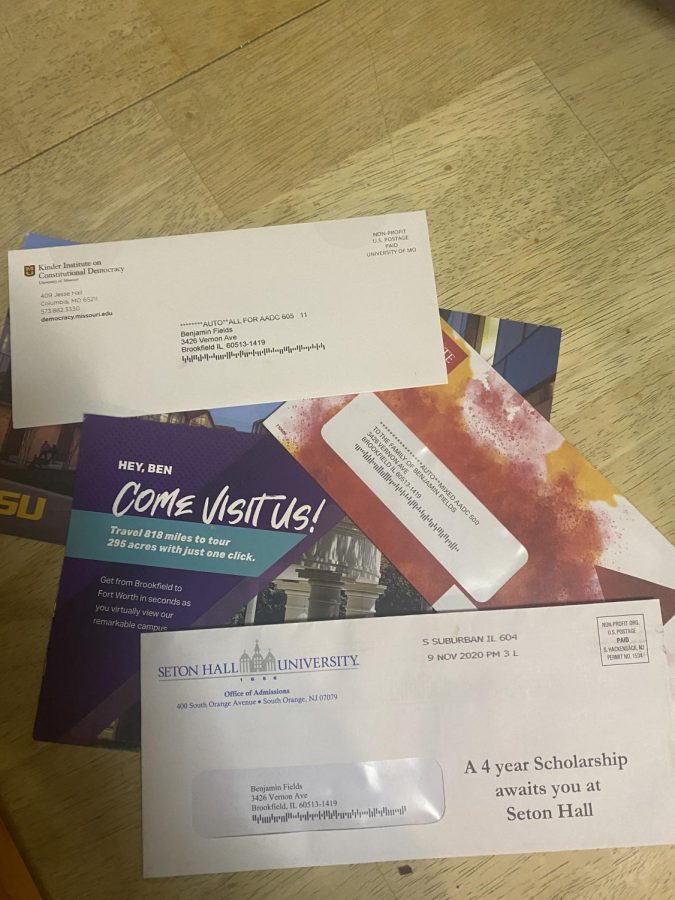 Colleges rely more heavily on mail and Zoom this year to reach applicants. 