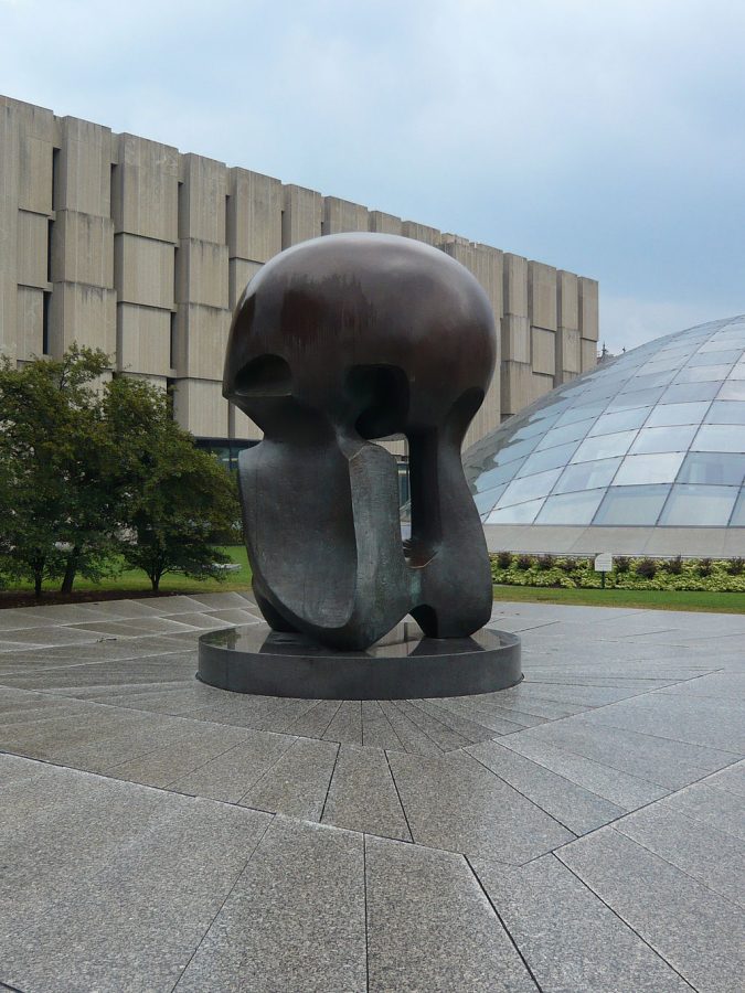 Nuclear Energy, a sculpture by Henry Moore on the campus of the University of Chicago, commemorates the worlds first controlled nuclear reaction.  (Photo via Wikimedia Commons under Creative Commons license)
