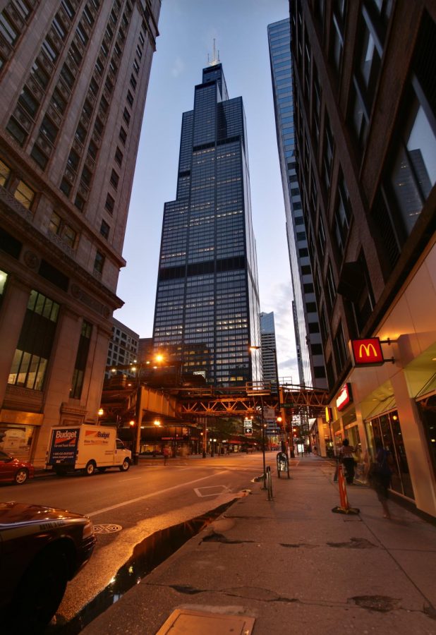 Willis Tower is one of many well known Chicago landmarks to have undergone a name change.  Photo credit: Daniel Schwen via Wikimedia Commons under Creative Commons License.
