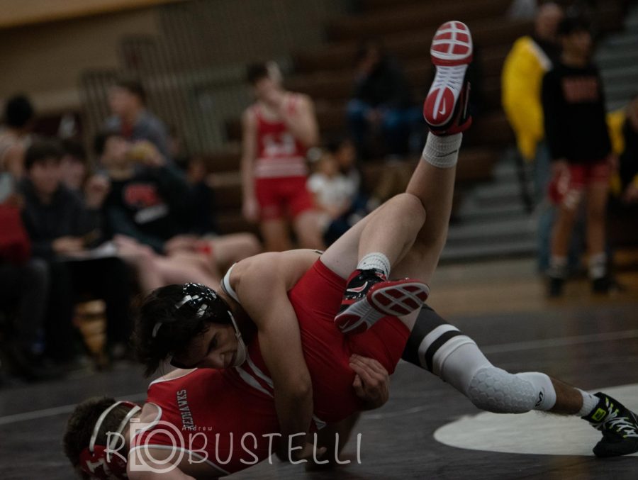 Noel Rosales 21 shown wrestling against Marist in the 2019-2020 season, look forward to the abbreviated spring season this year.