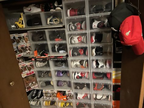 Mr. Medina gives readers a sneak peak at his vast sneaker collection.                           