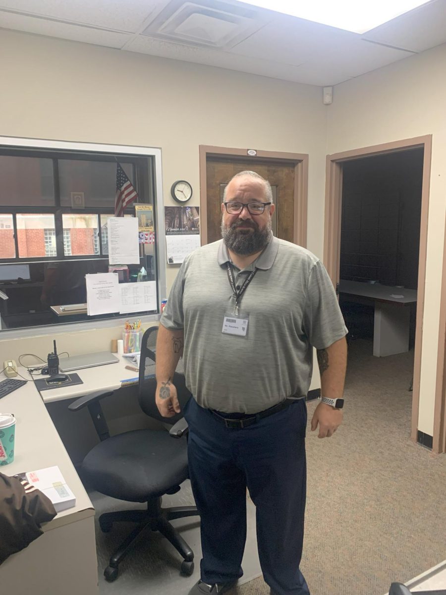 Mr. Tony Panatera mans the Security Office much of the school day besides his substitute teaching duties.