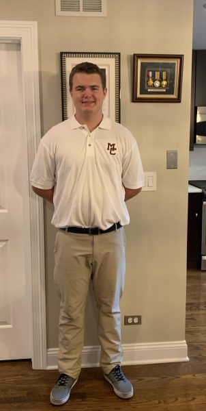 Senior James McCormac poses for a photo before his first day of school as a freshman on August 23, 2021.
