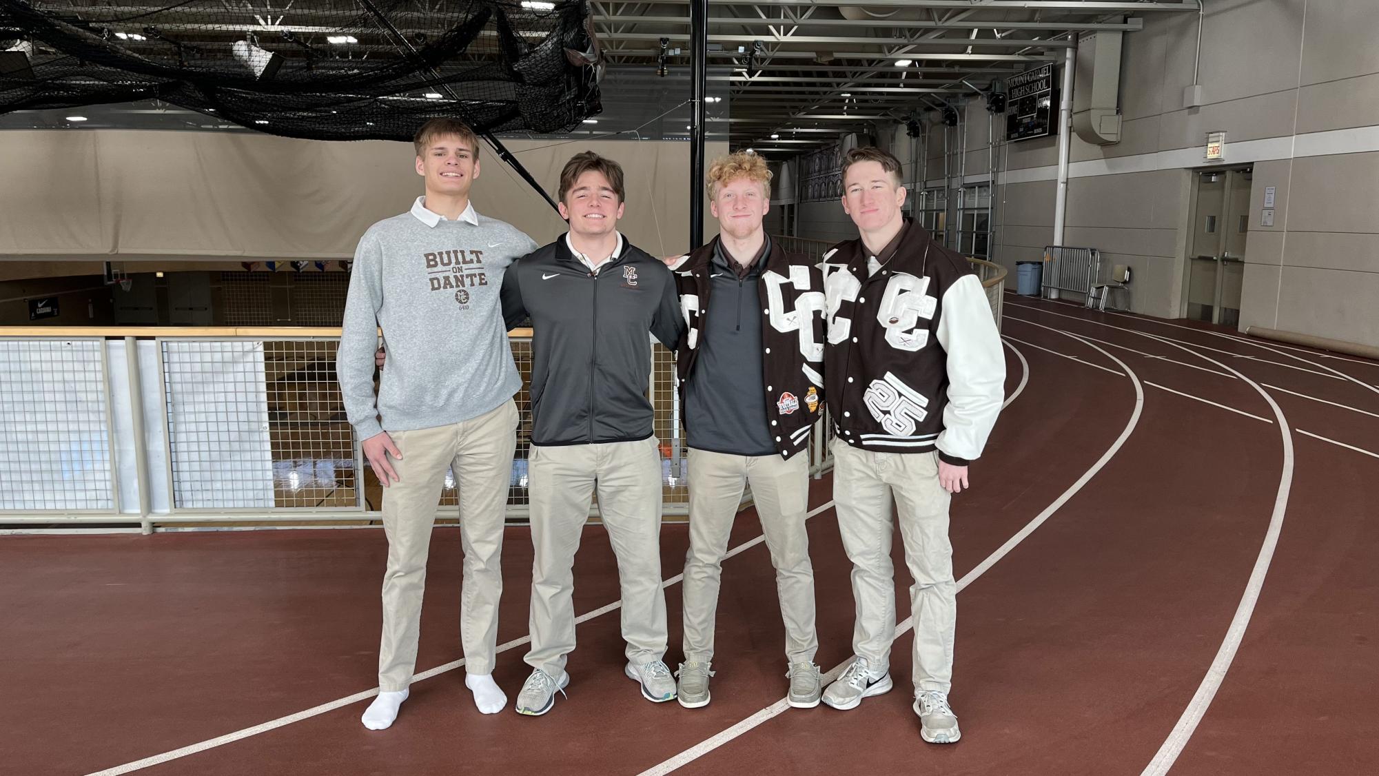 (from left) Grant Best, Leonard Siegal, Zander Gorman, and Marty Mann are the four seniors from the class of 2025 that are interested in attending a service academy or joining an ROTC program.