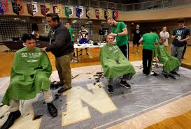 MC students get their heads shaved at the 2025 St. Baldrick's event on Marchh 13.