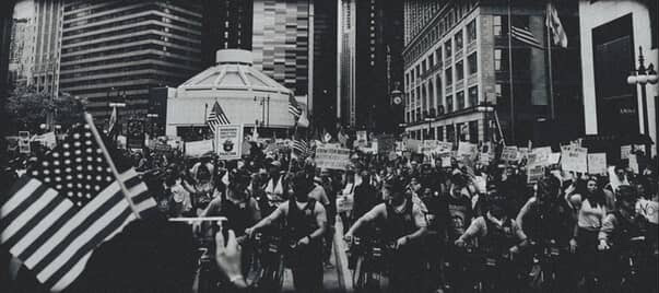 The No Kings protest marched in Chicago in part against American immigration policy on October 18. 2025.