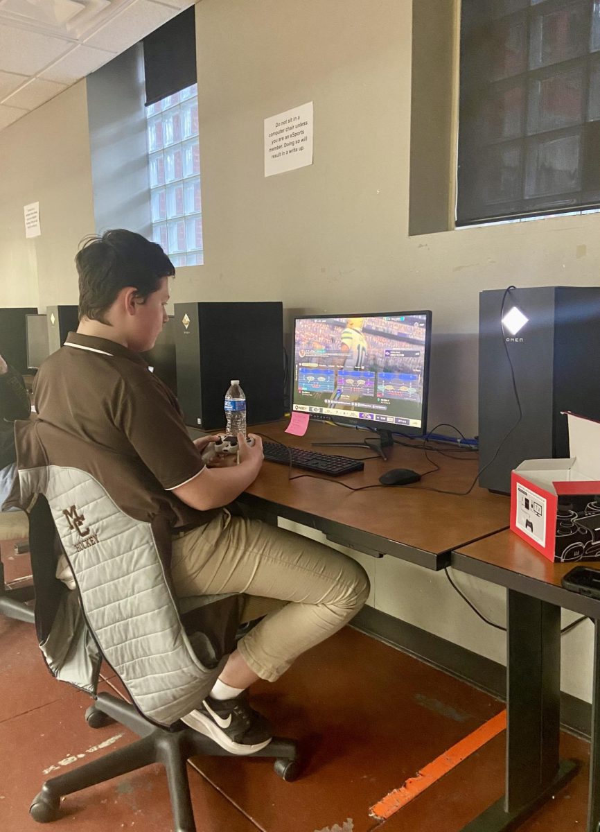 Freshman Emmett Deering plays a match of Madden 26 after school on Monday, Feb. 15, 2026.