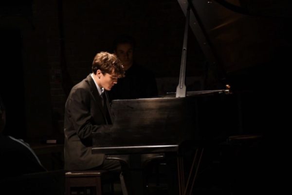 Freshman Sam Gall performs a solo piece on the piano at Fine Arts Night on April 28. 2026. 